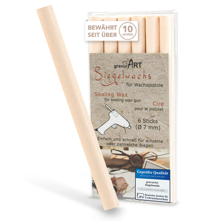 Siegelwachs für Wachspistole in Blush, 7mm Durchmesser, 6er Pack - Siegelstempel personalisiert