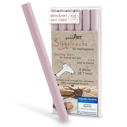 Siegelwachs für Wachspistole in Lavender, 7mm Durchmesser, 6er Pack - Siegelstempel personalisiert