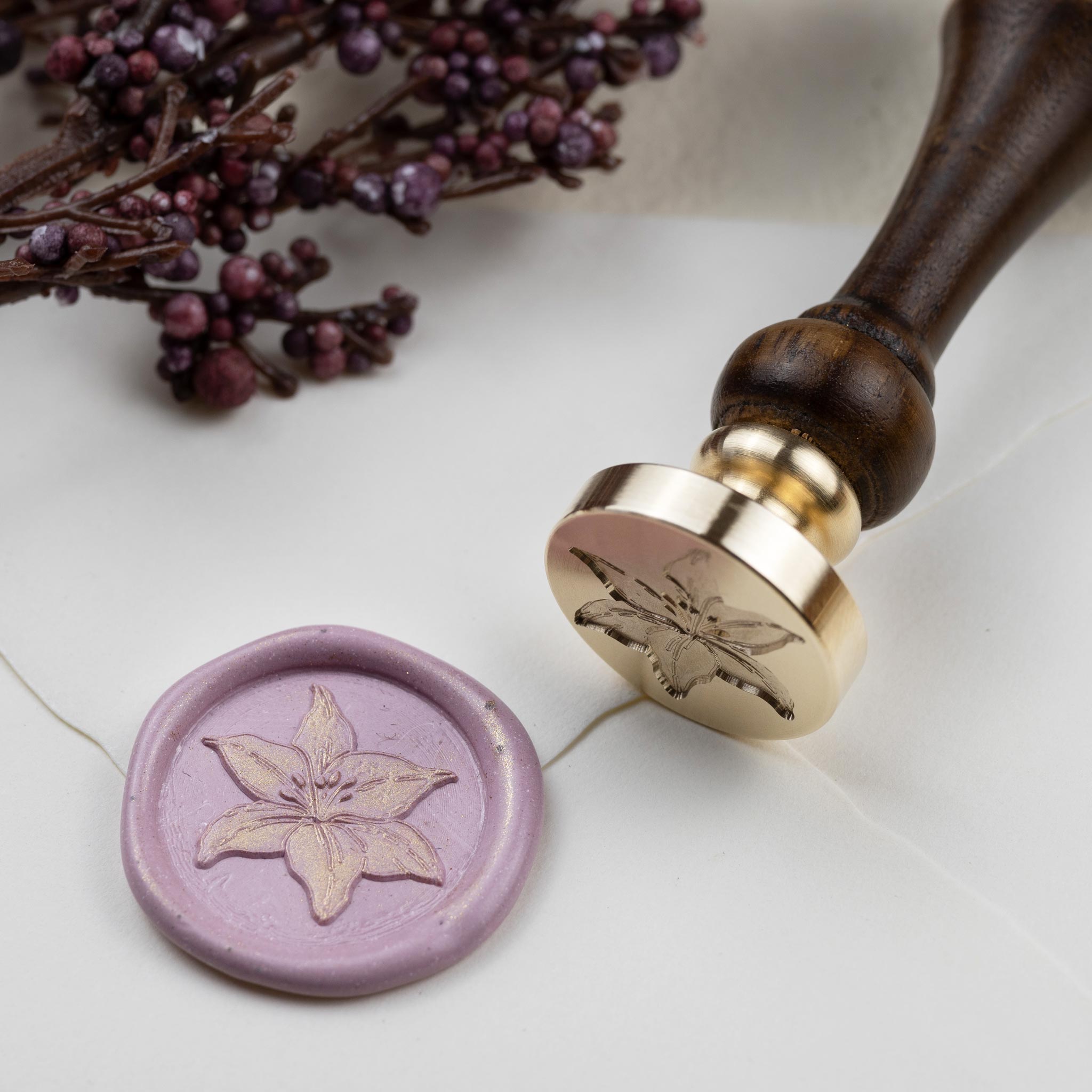 Siegelstempel Design Lilie - Siegelstempel personalisiert