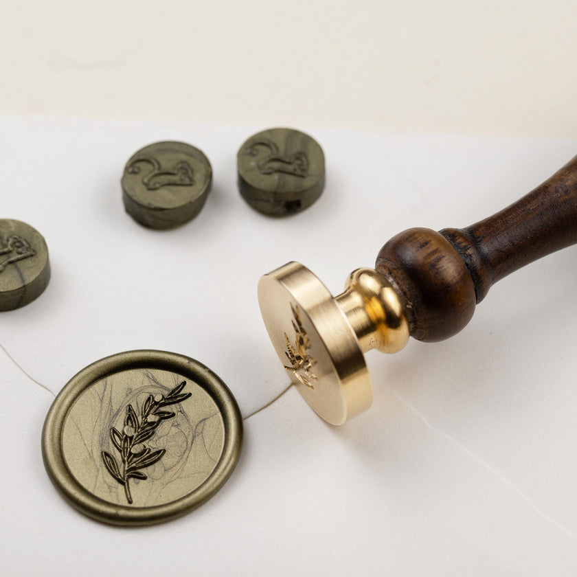 Siegelstempel Design Olivenzweig - Siegelstempel personalisiert