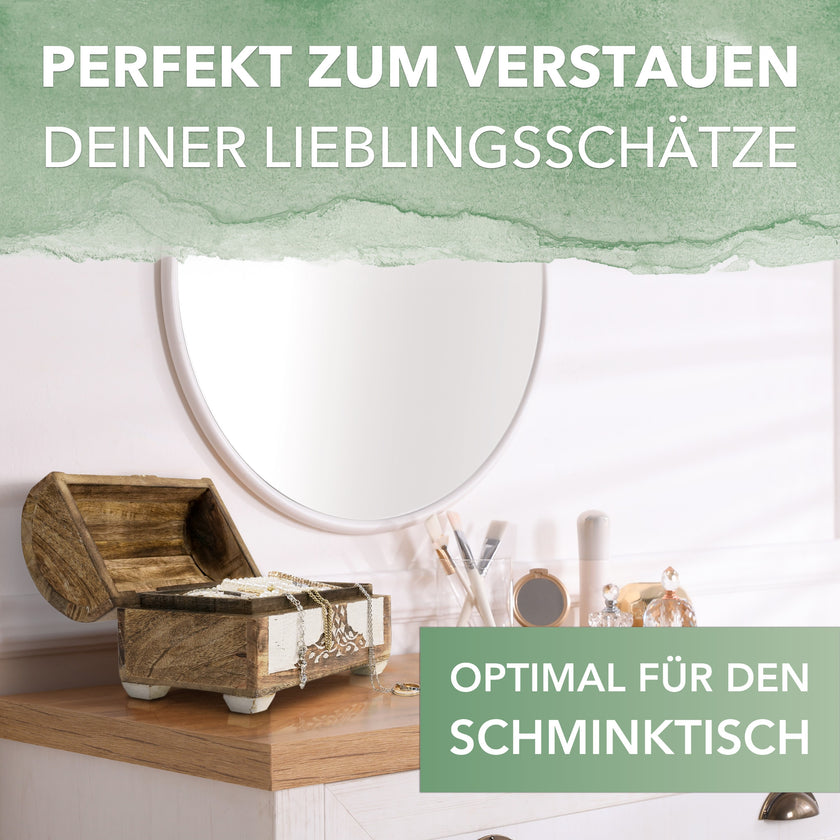 Schatztruhe Baum des Lebens aus massivem Mangoholz - Siegelstempel personalisiert