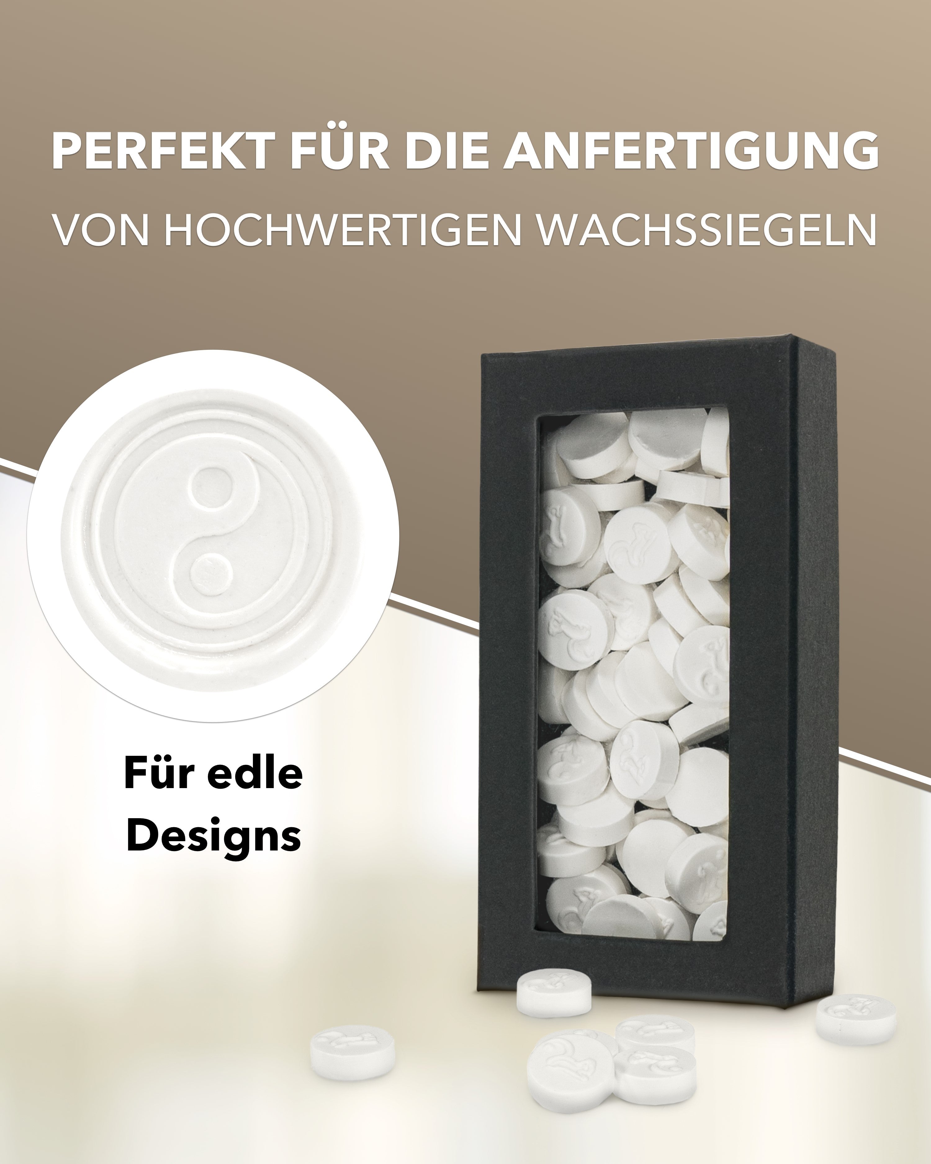 gravurART Siegelwachs Tabs - flexibel - zum Schmelzen im Schmelzlöffel - Weiß - Siegelstempel personalisiert