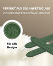 Premium Siegelwachs mit Docht, 3er Pack in Grün-perl. - Siegelstempel personalisiert