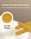 Premium Siegelwachs mit Docht, 3er Pack in Sonnengold - Siegelstempel personalisiert
