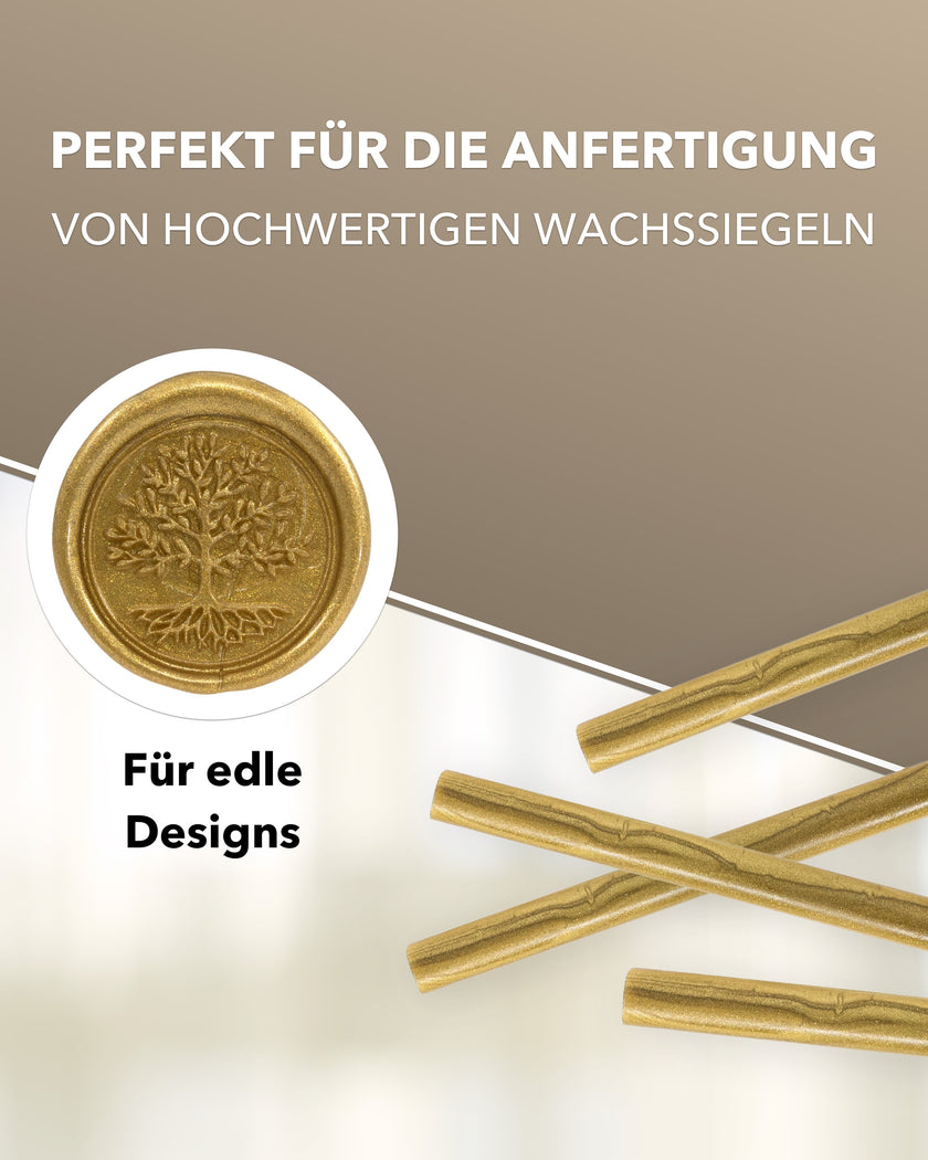 Kopie von Siegelwachs für Wachspistole in Brass, 7mm Durchmesser, 6er Pack - Siegelstempel personalisiert
