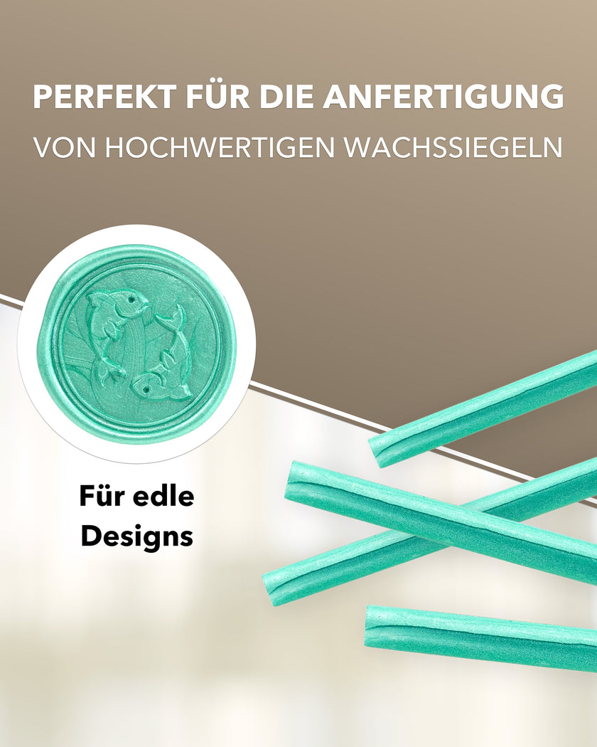 Siegelwachs für Wachspistole in Jade-Perl., 7mm Durchmesser, 6er Pack - Siegelstempel personalisiert