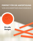 Siegelwachs für Wachspistole in Orange, 7mm Durchmesser, 6er Pack - Siegelstempel personalisiert