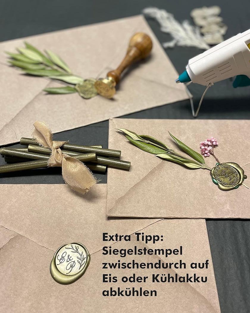 Niedrigtemperatur Siegelwachspistole für Siegelwachs-Sticks 7mm - Siegelstempel personalisiert